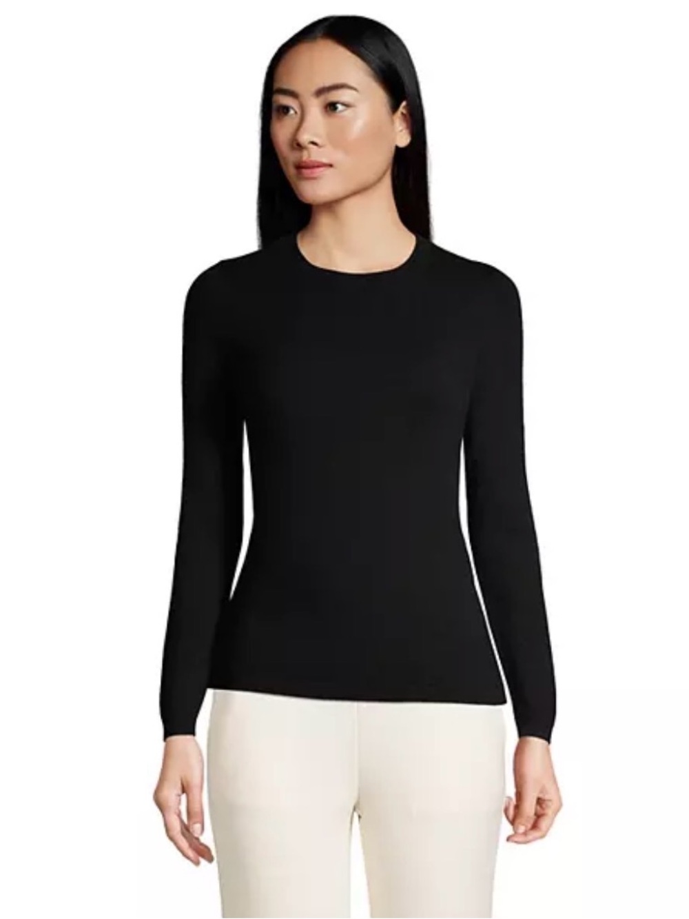Perfect like new Lands End 100% cashmere black Sweater small